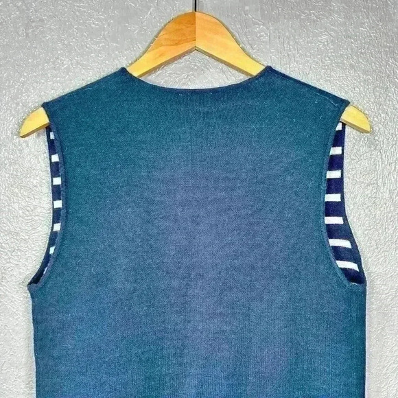 MOTH Extra Long Sleeveless Cardigan Cape Sweater Dark Blue Women One Size - Picture 7 of 11